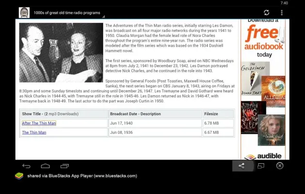 FREE Old time radio downloads android App screenshot 1